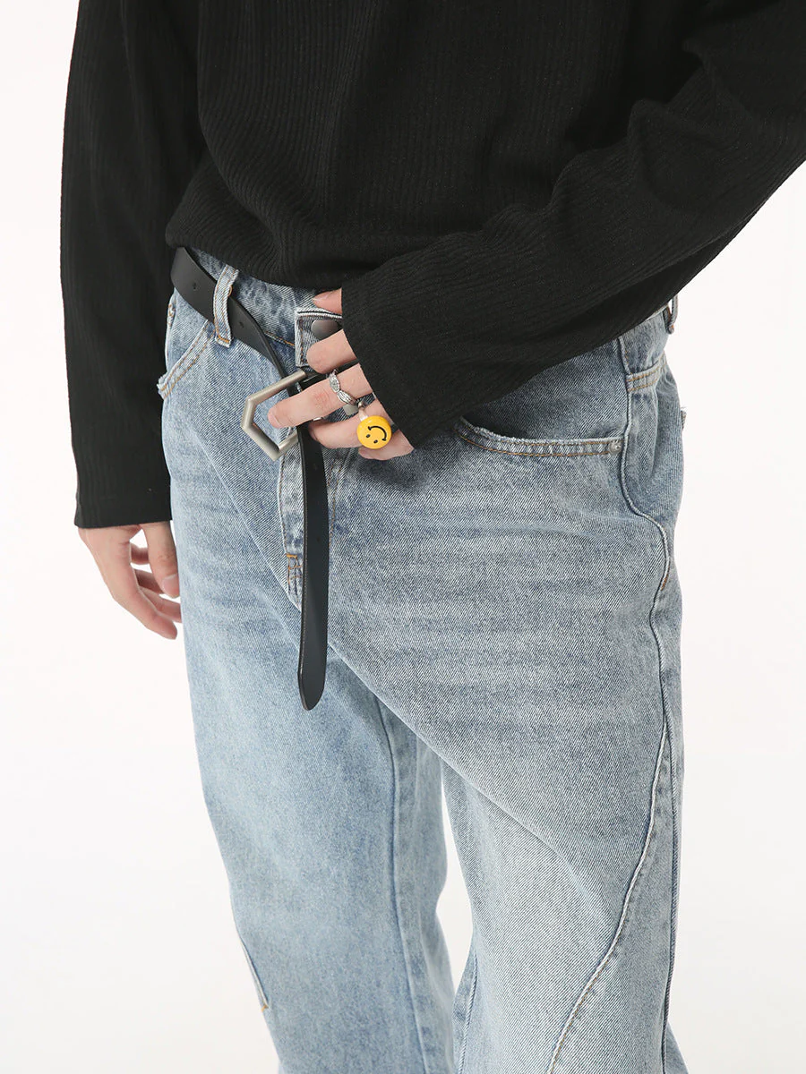 Washed Bootcut Men's Jeans with Pockets - Image 5