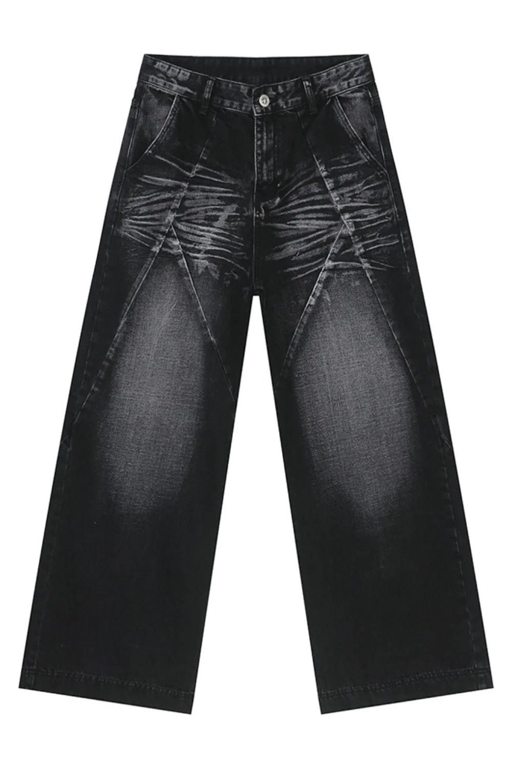 Washed Cat Whisker Straight Leg Jeans - Image 6