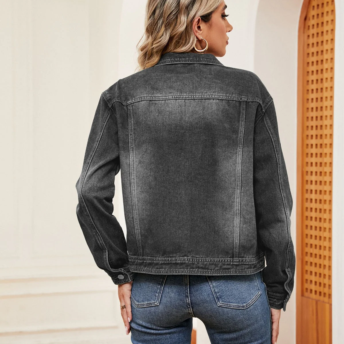 Washed Denim Jacket - Image 9