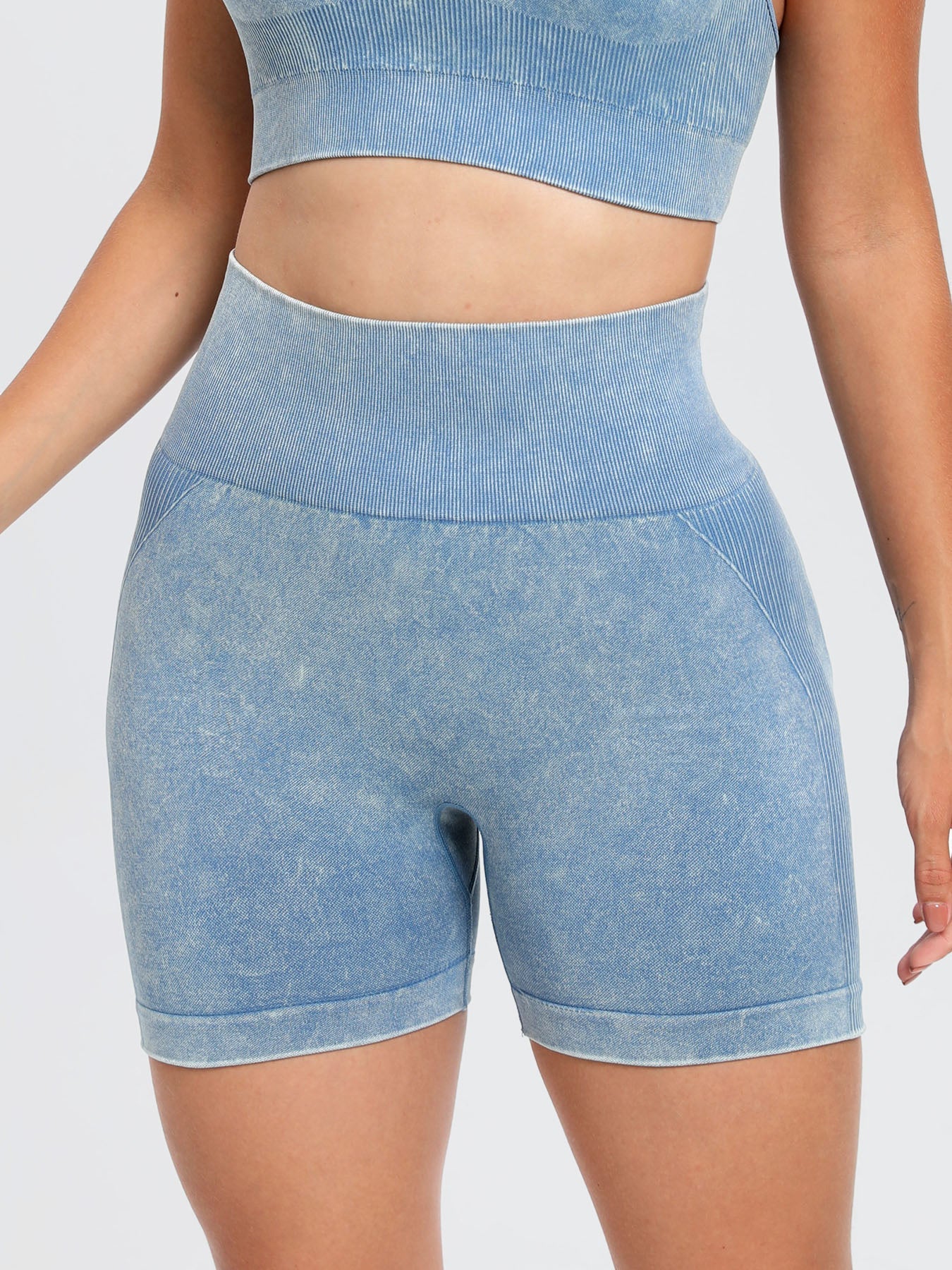 Washed High Waist Active Shorts - Image 10