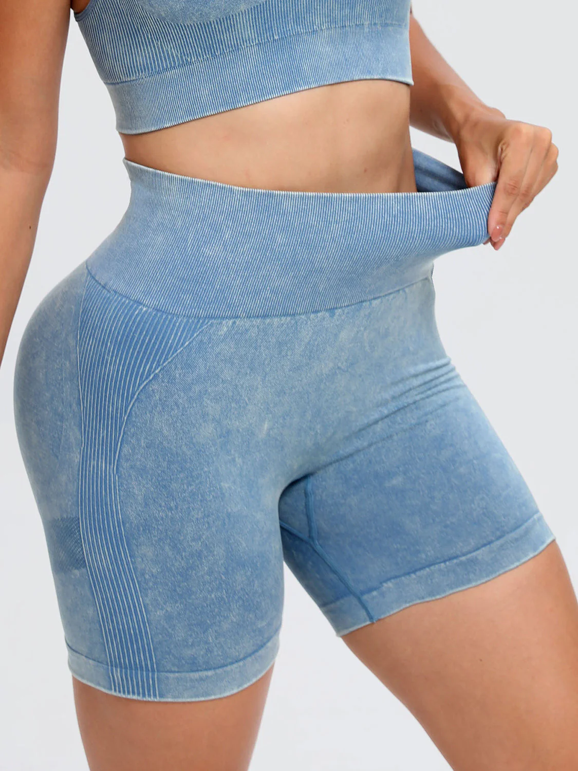 Washed High Waist Active Shorts - Image 11