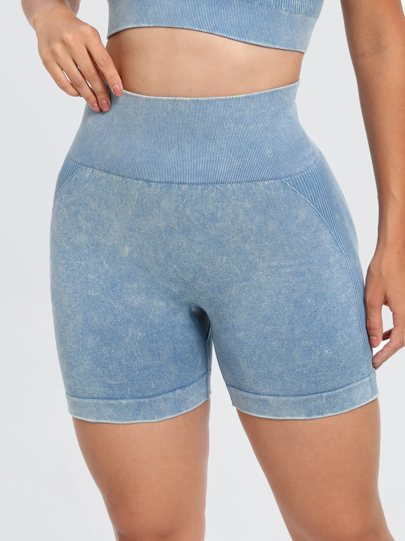 Washed High Waist Active Shorts - Image 13