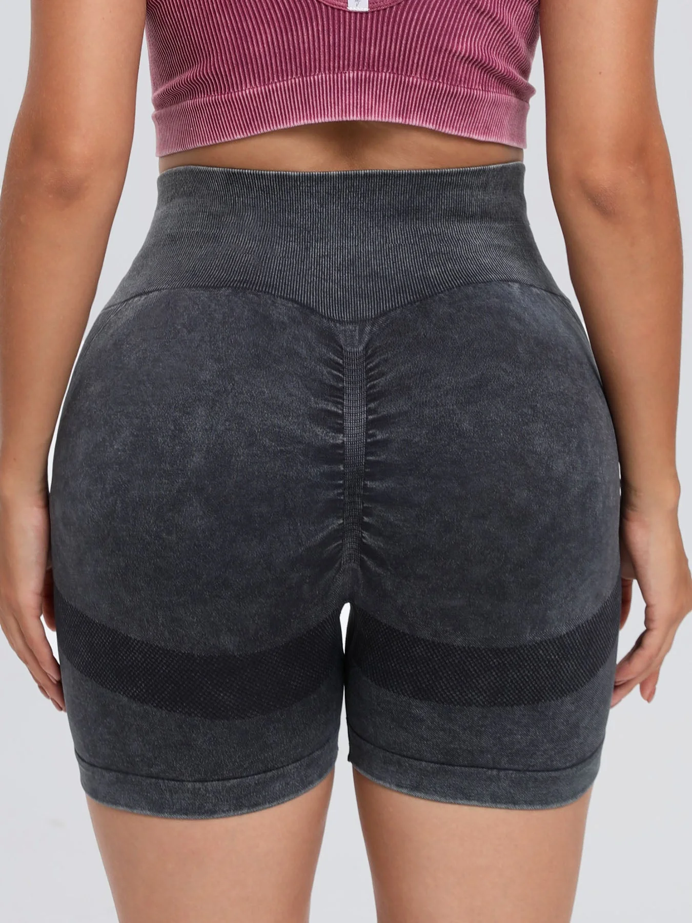 Washed High Waist Active Shorts - Image 2