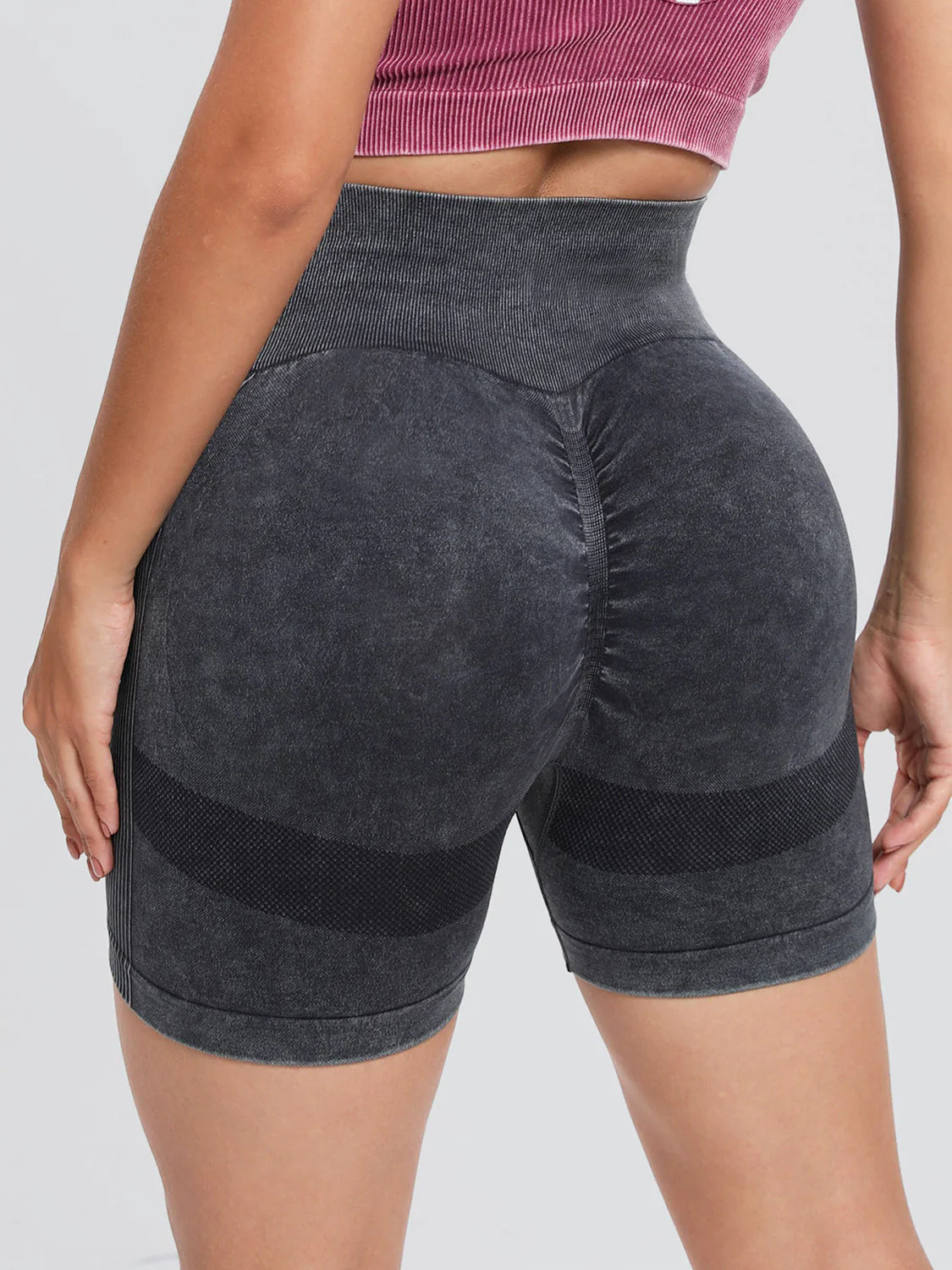 Washed High Waist Active Shorts - Image 4