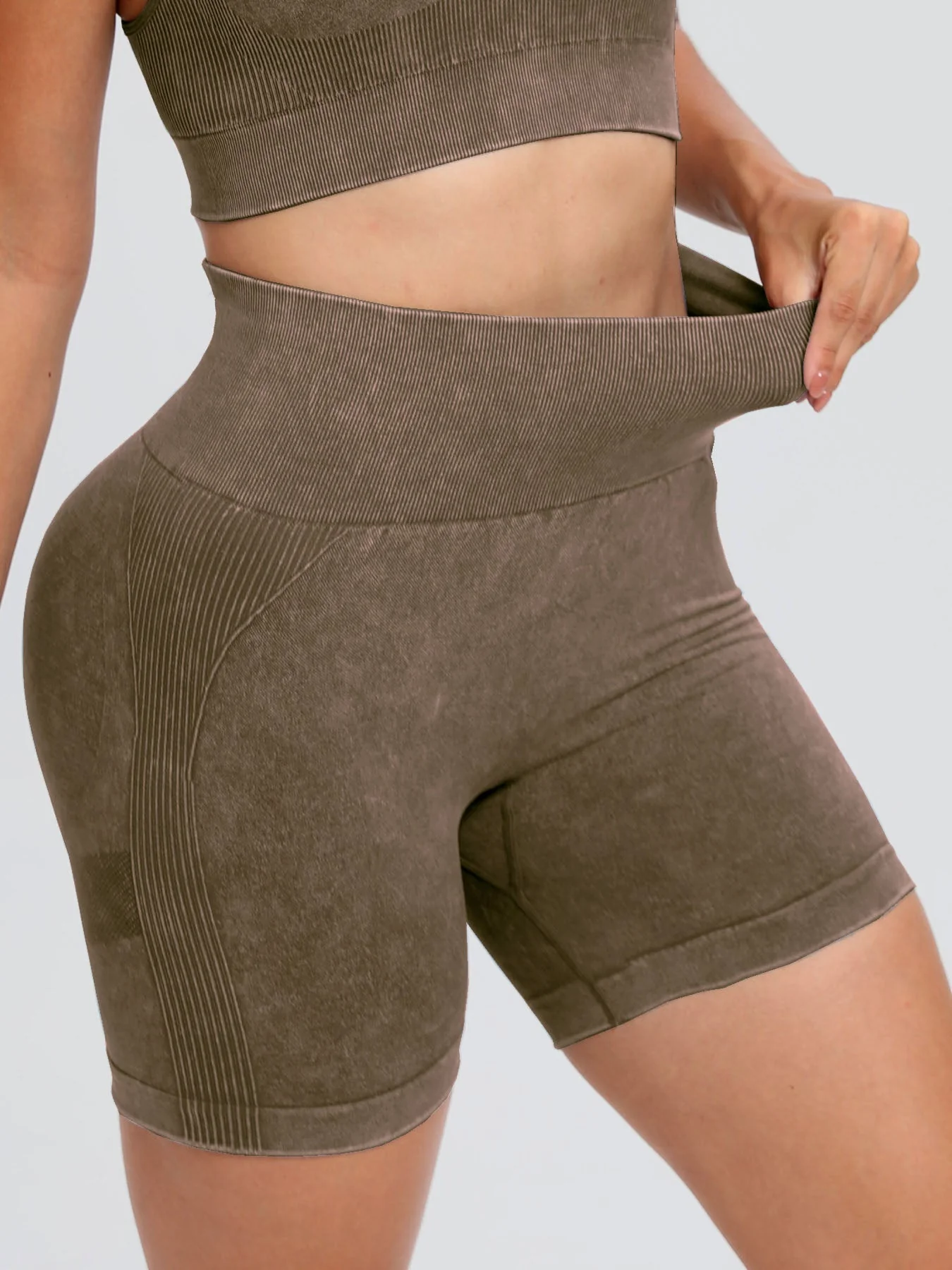 Washed High Waist Active Shorts - Image 6