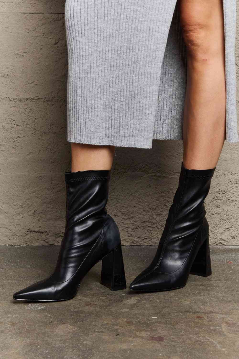 Weeboo Stacy Block Heel Sock Boots - Image 2