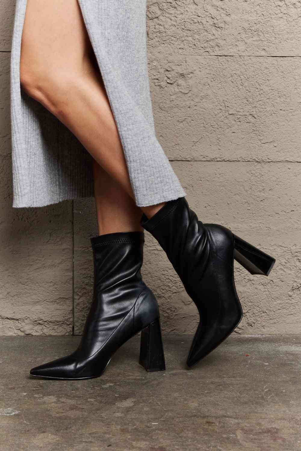 Weeboo Stacy Block Heel Sock Boots - Image 3