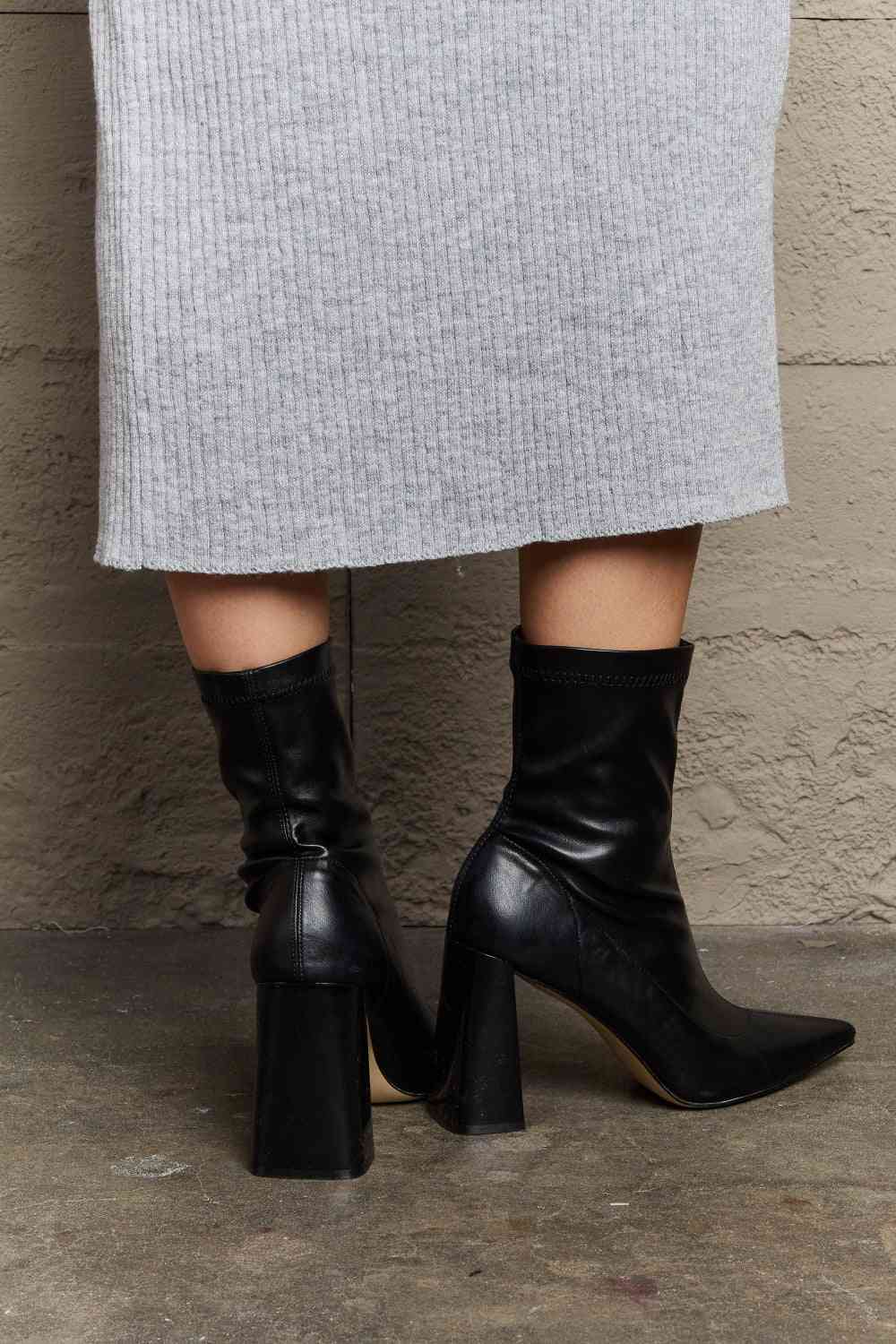 Weeboo Stacy Block Heel Sock Boots - Image 4