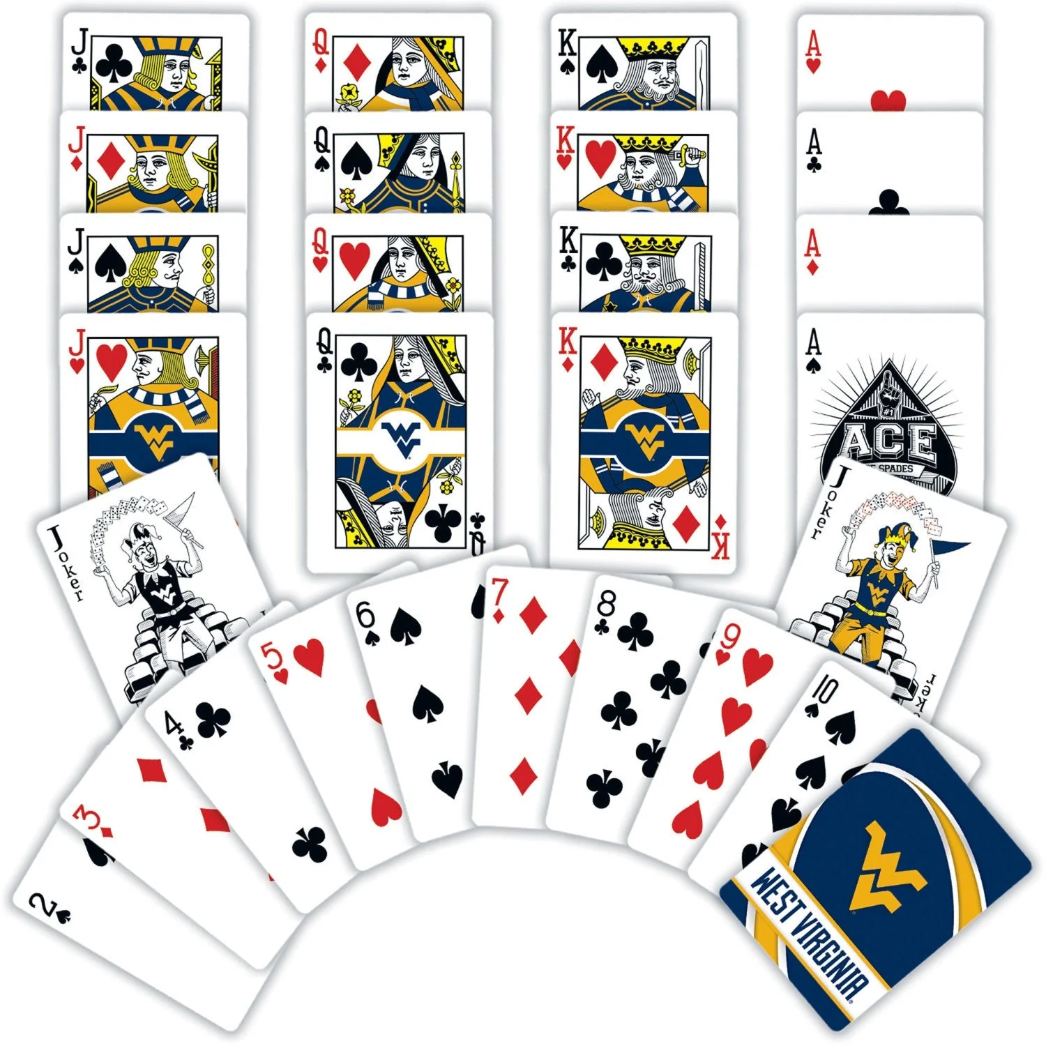 West Virginia Mountaineers Playing Cards - 54 Card Deck by MasterPieces Puzzle Company INC - Image 2