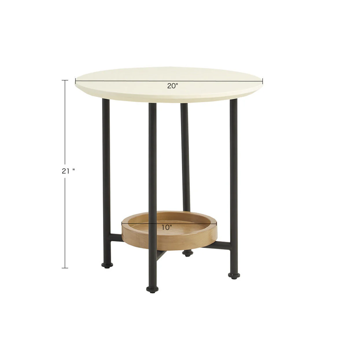 White/Natural End Table by Blak Hom - Image 4