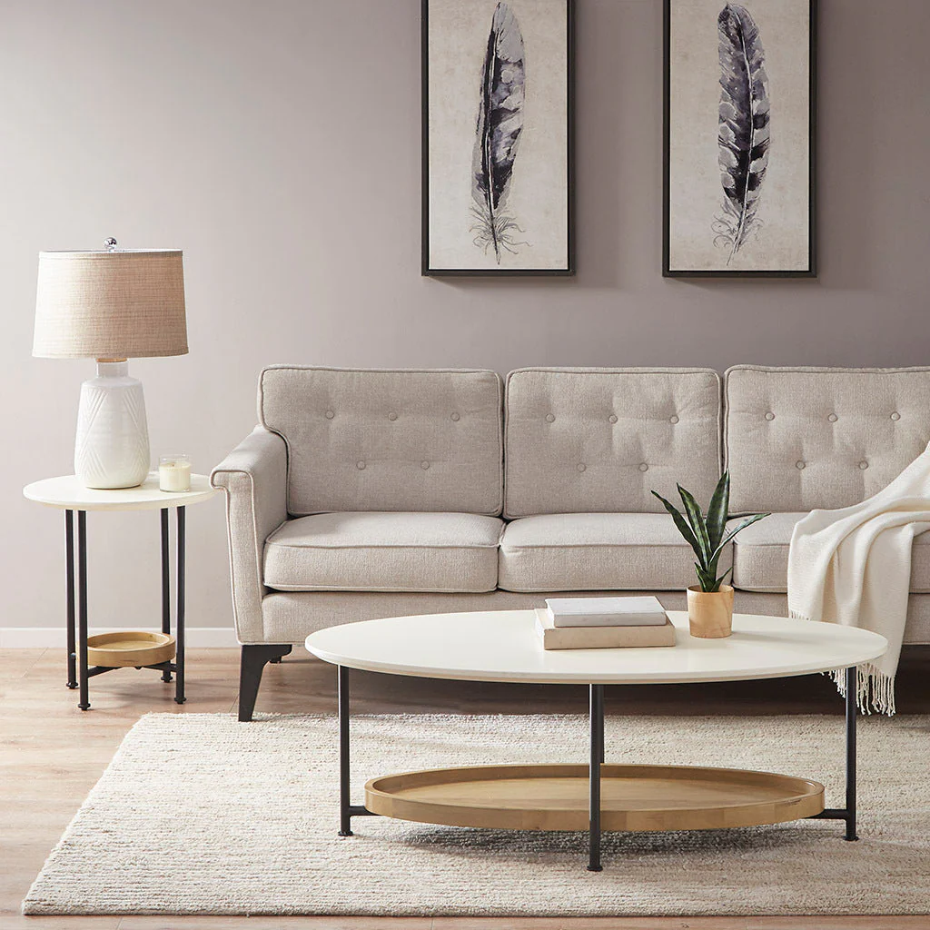 White/Natural End Table by Blak Hom - Image 7