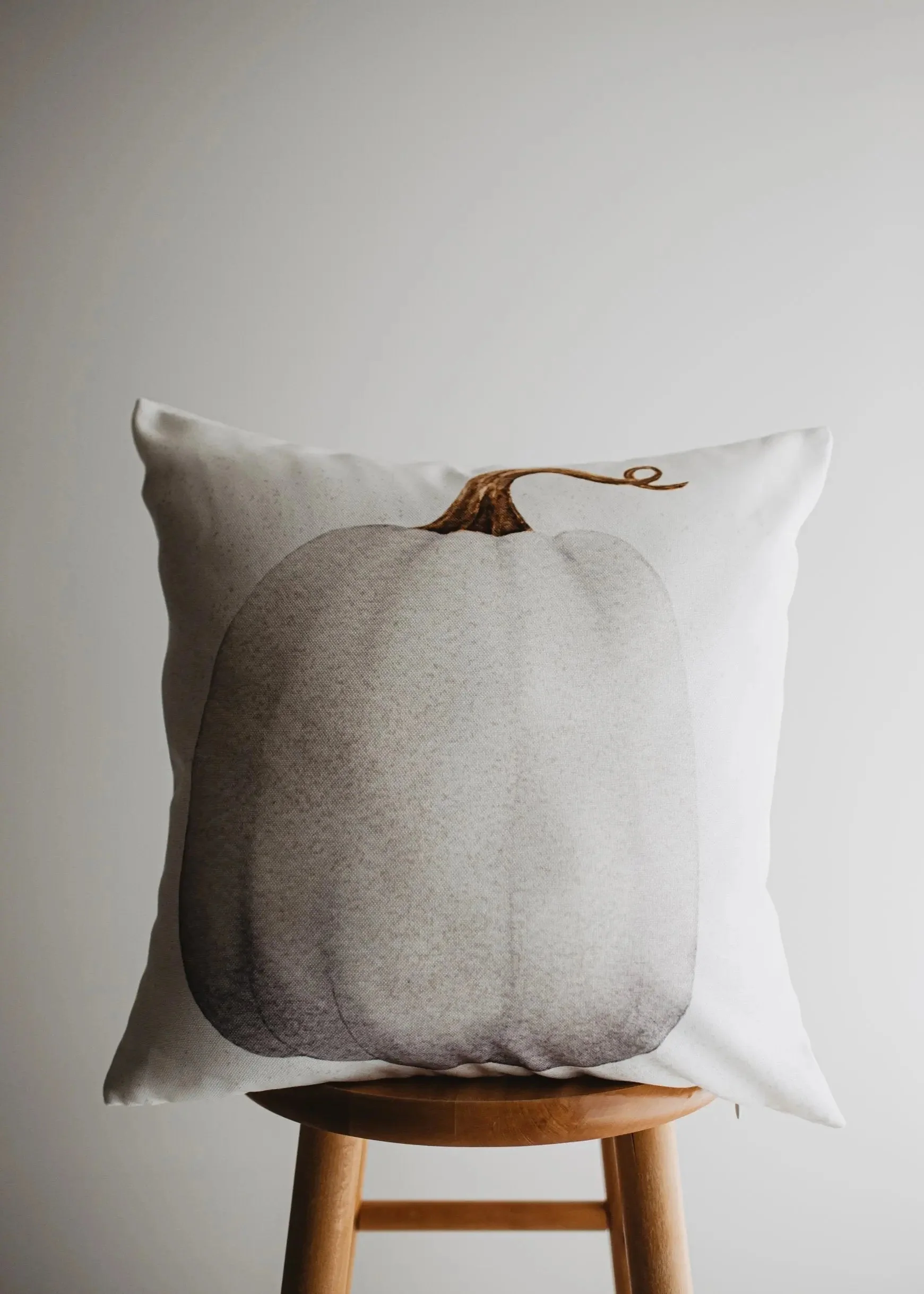 White Straight Stem Pumpkin Pillow Cover |   Primitive Farmhouse Decor | Farmhouse Pillows | Country Decor | Fall Throw Pillows | Gift by UniikPillows - Image 3