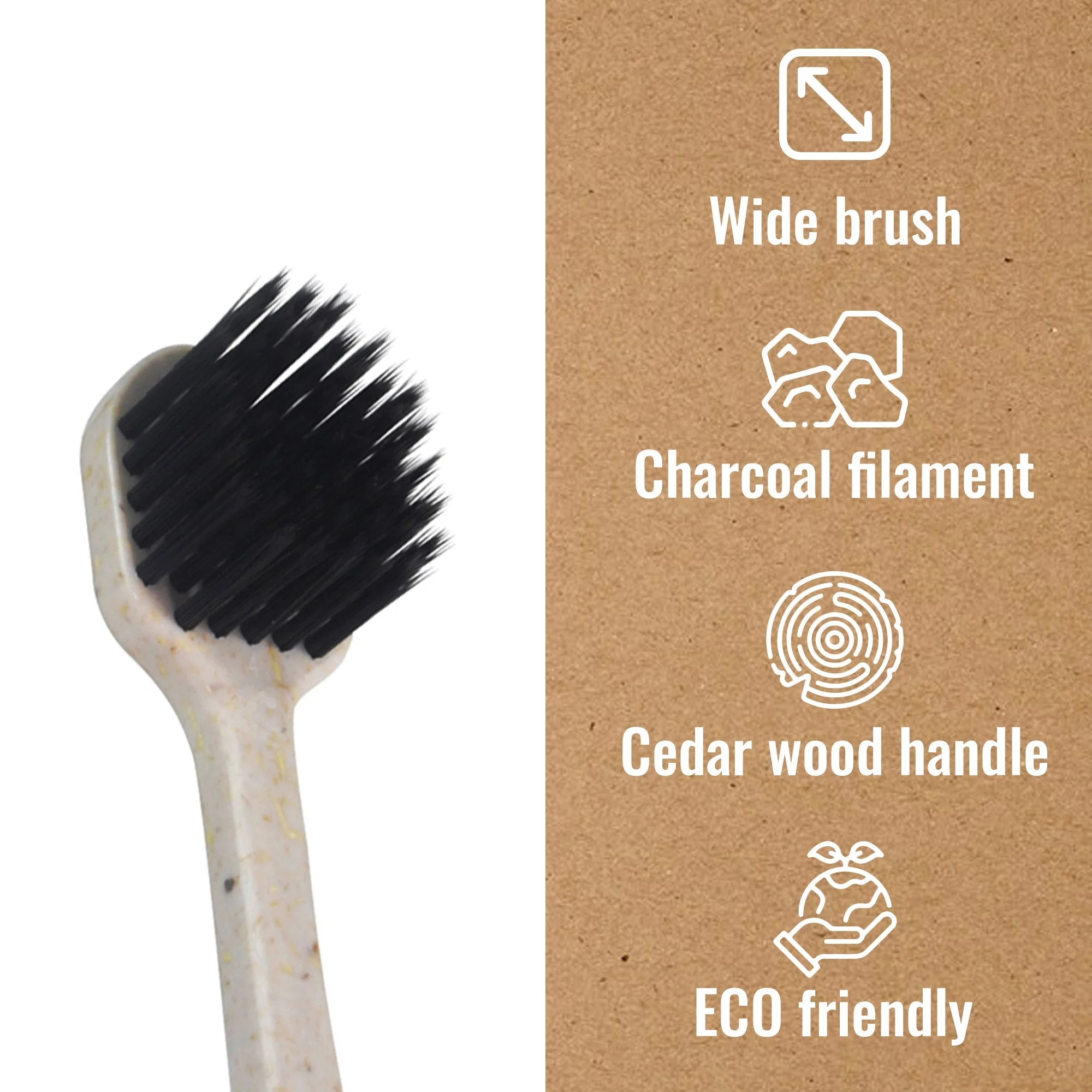 Wide Brush Head Charcoal Toothbrush by Pursonic - Image 2