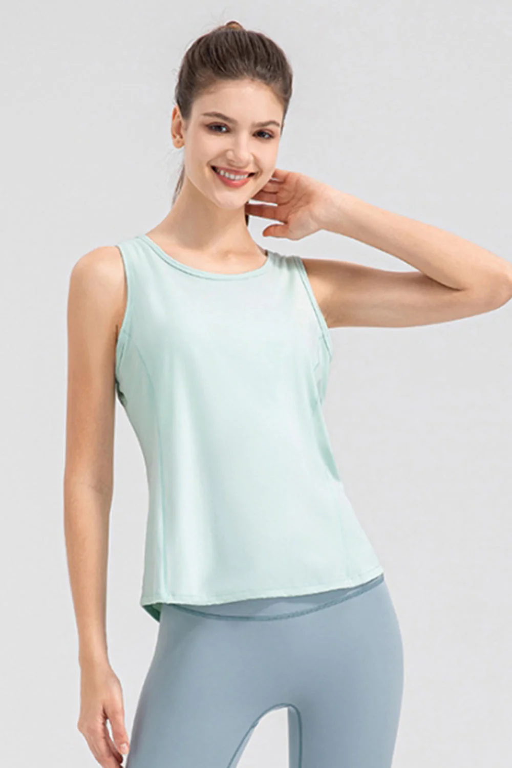 Wide Strap Round Neck Active Tank - Image 10