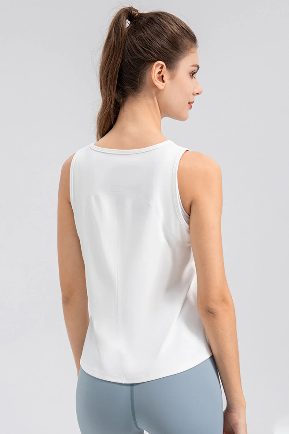 Wide Strap Round Neck Active Tank - Image 15