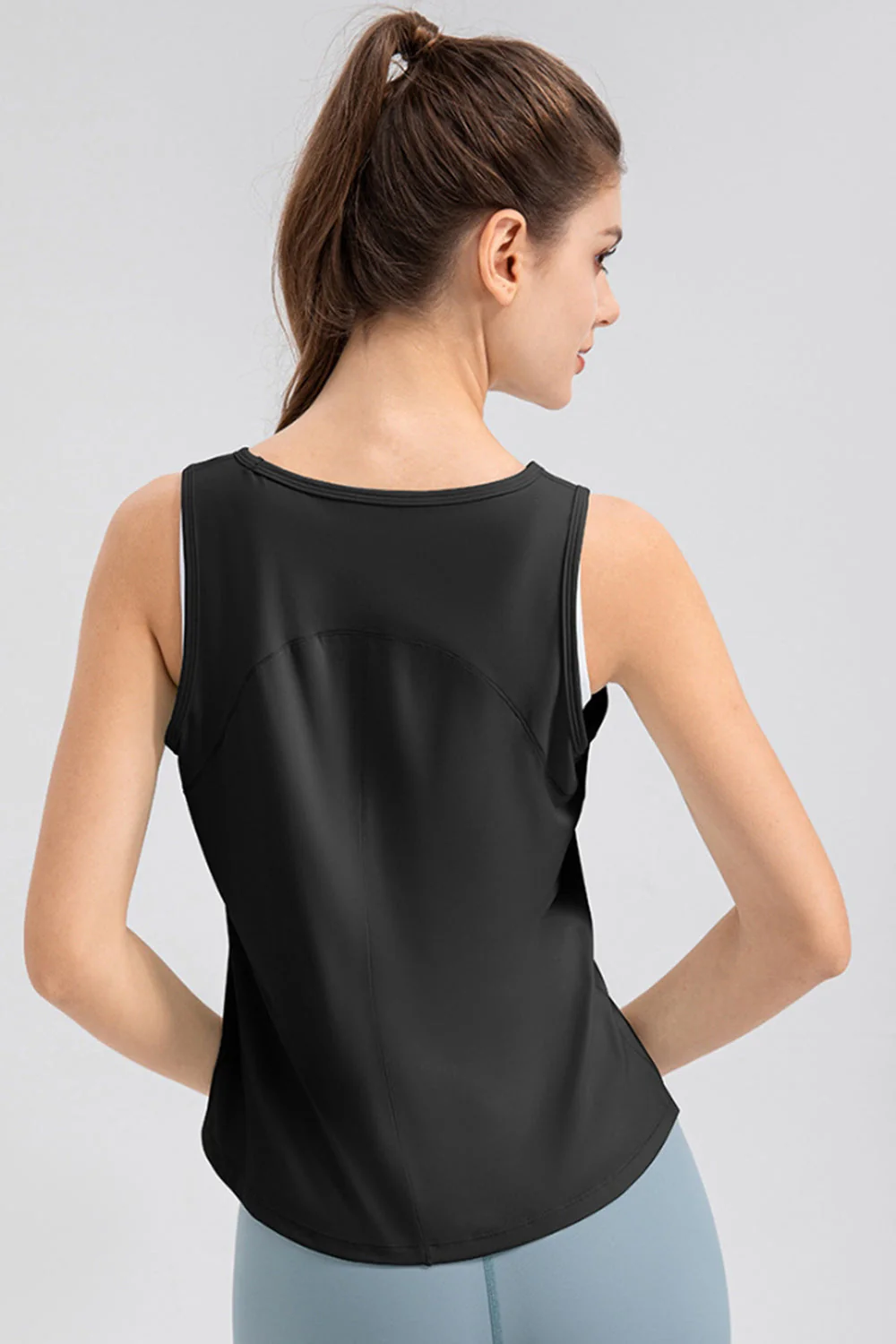 Wide Strap Round Neck Active Tank - Image 2