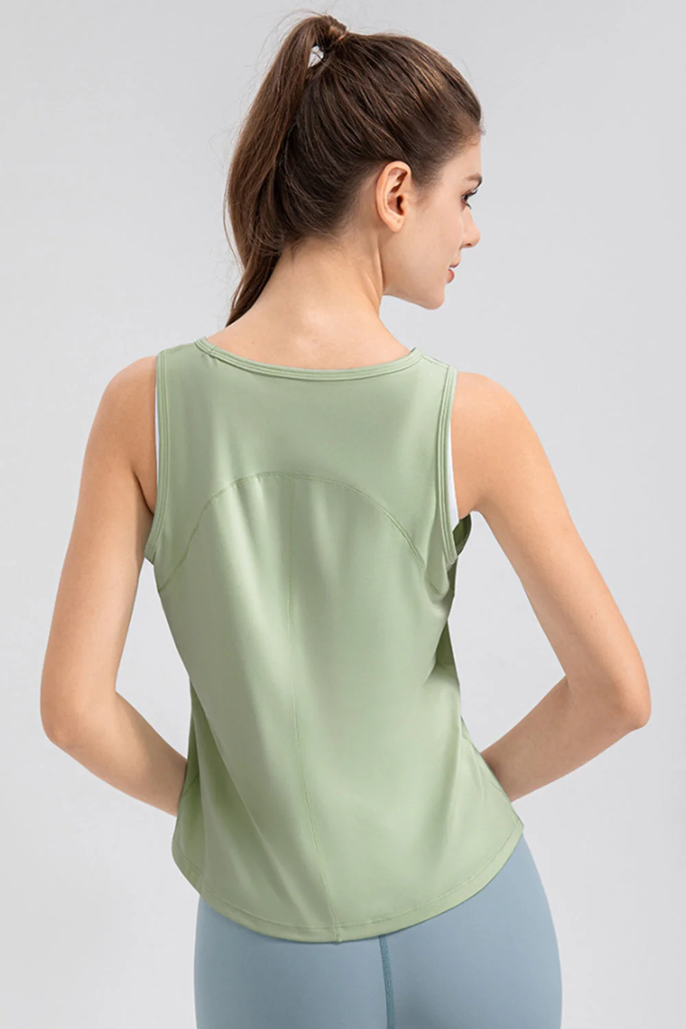 Wide Strap Round Neck Active Tank - Image 7