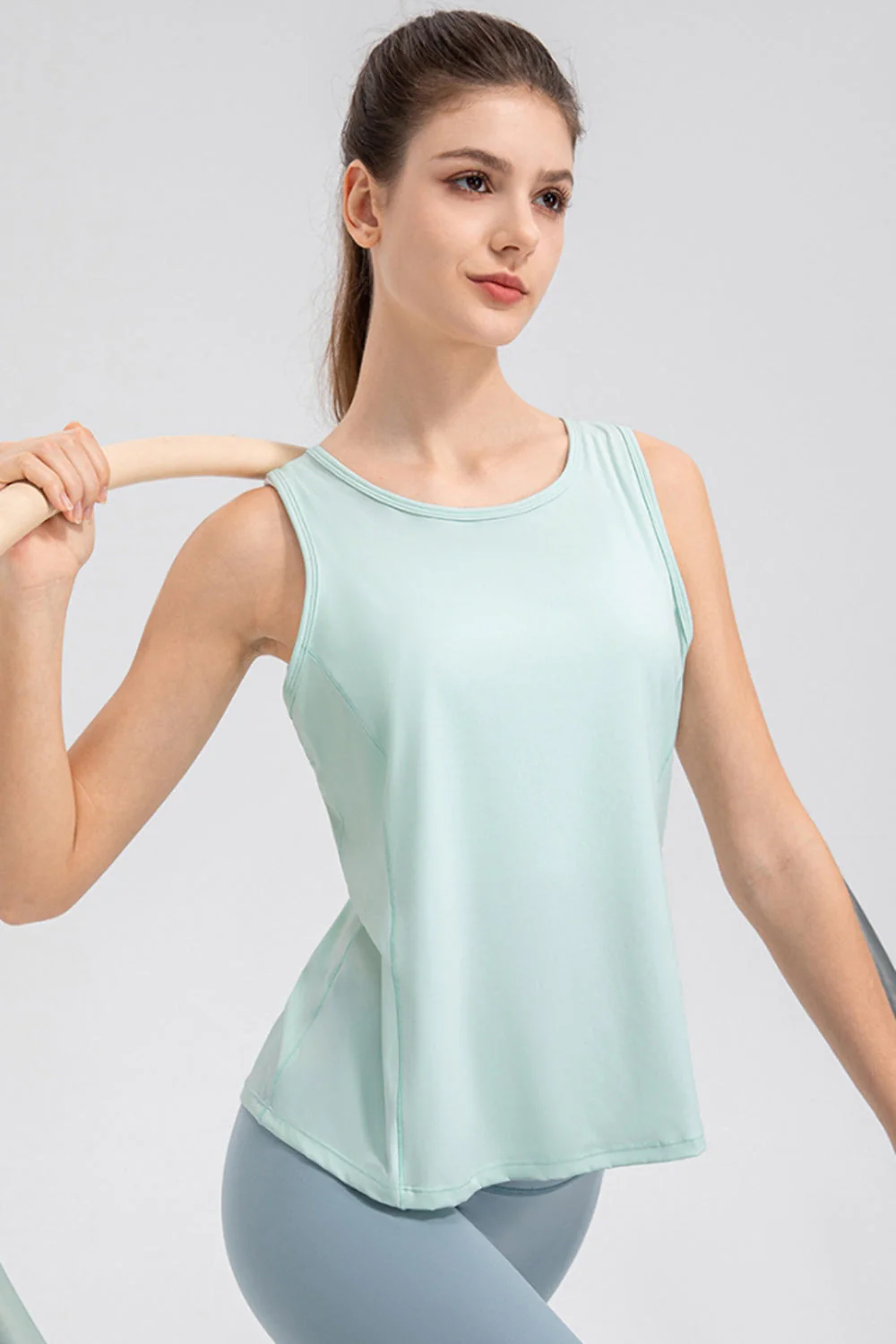 Wide Strap Round Neck Active Tank - Image 8