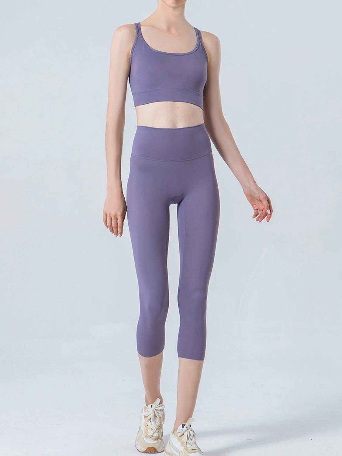 Wide Waistband Cropped Sports Leggings - Image 15