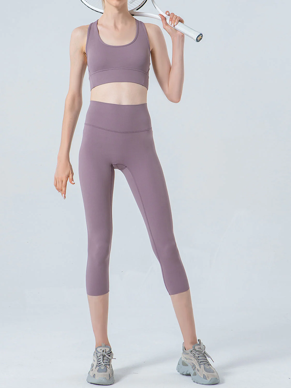 Wide Waistband Cropped Sports Leggings - Image 21