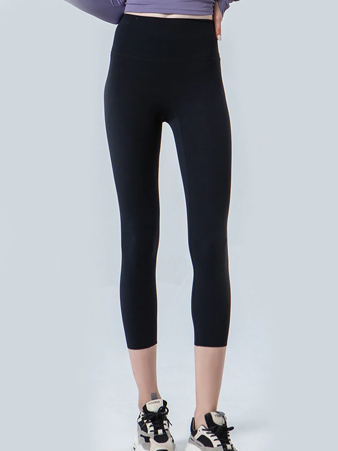 Wide Waistband Cropped Sports Leggings - Image 7