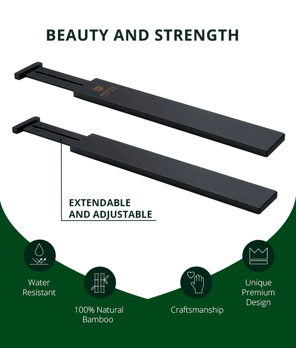 Wooden Drawer Separators Set of 4 Black Color by Royal Craft Wood - Image 3