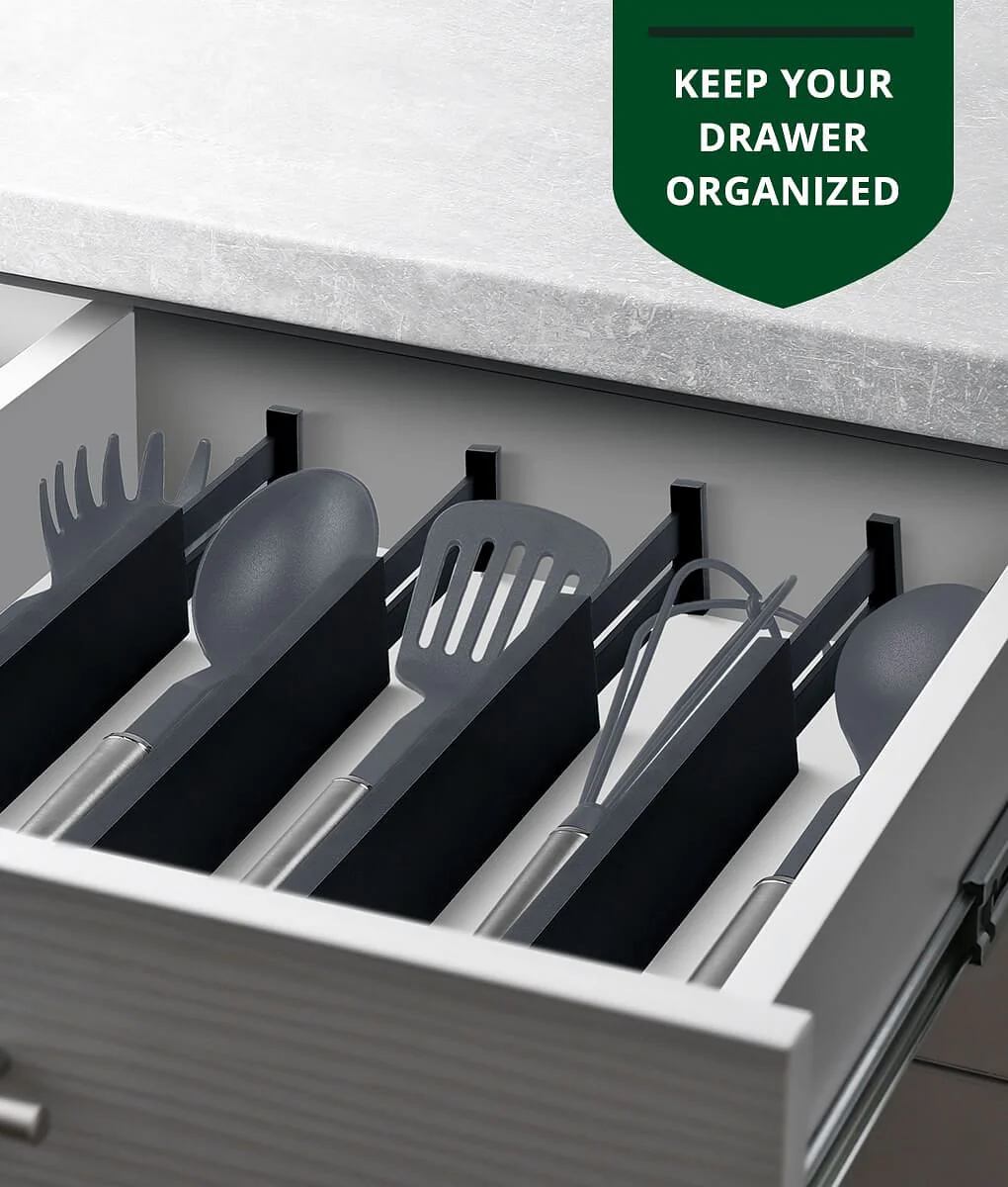 Wooden Drawer Separators Set of 4 Black Color by Royal Craft Wood - Image 6