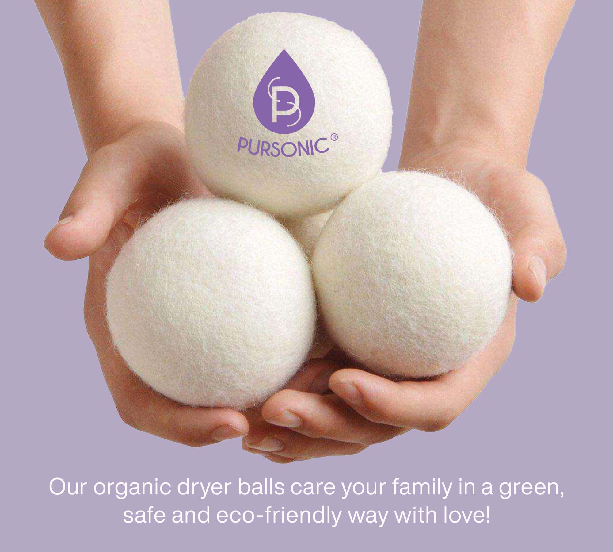 Wool Dryer Balls Bundle - Reusable Laundry Balls Made from Pure New Zealand Wool - Includes Lavender & Peppermint Oils by Pursonic - Image 5