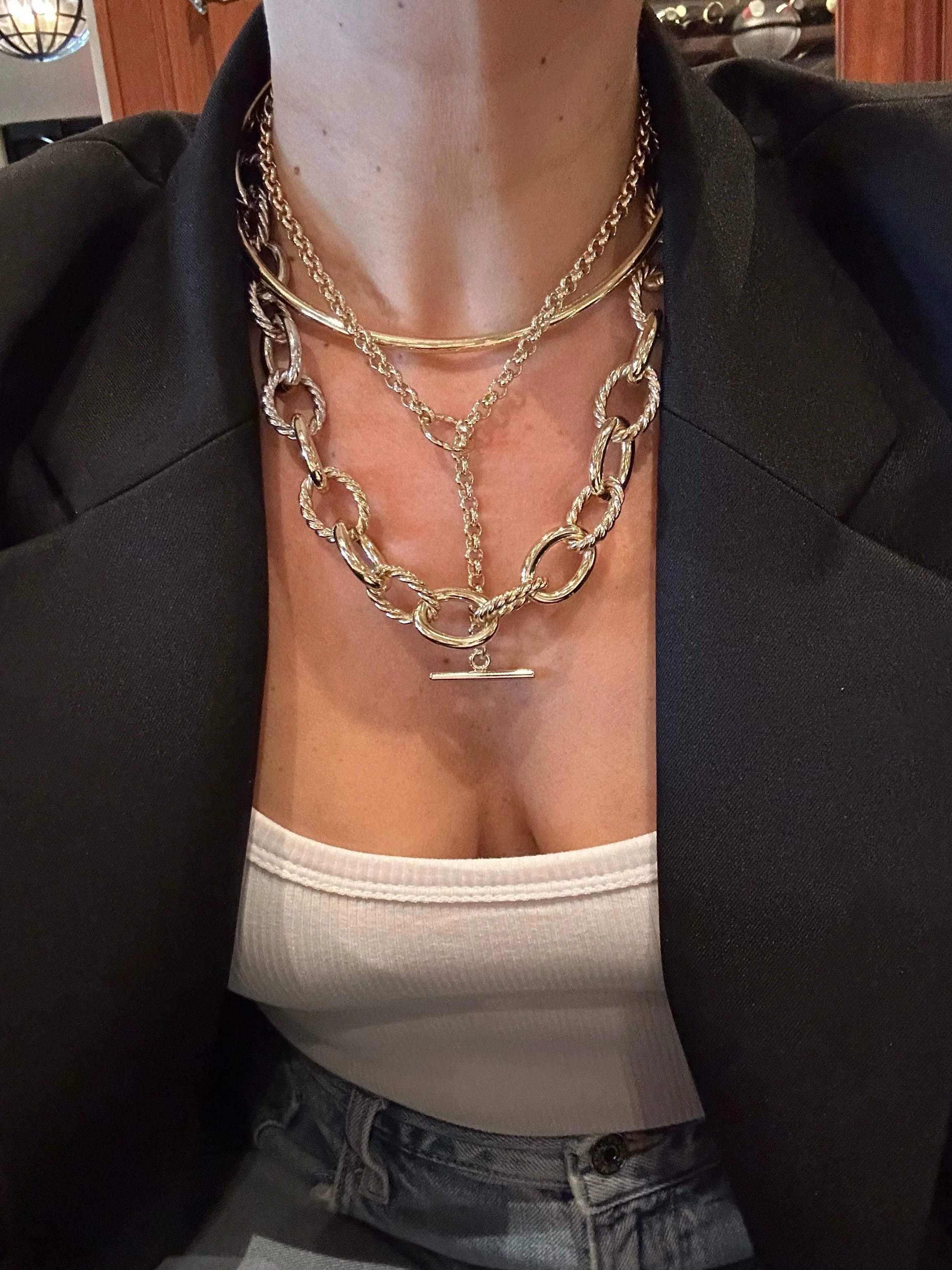 Xl Alternating Twisted Link Toggle Necklace by eklexic jewelry - Image 2