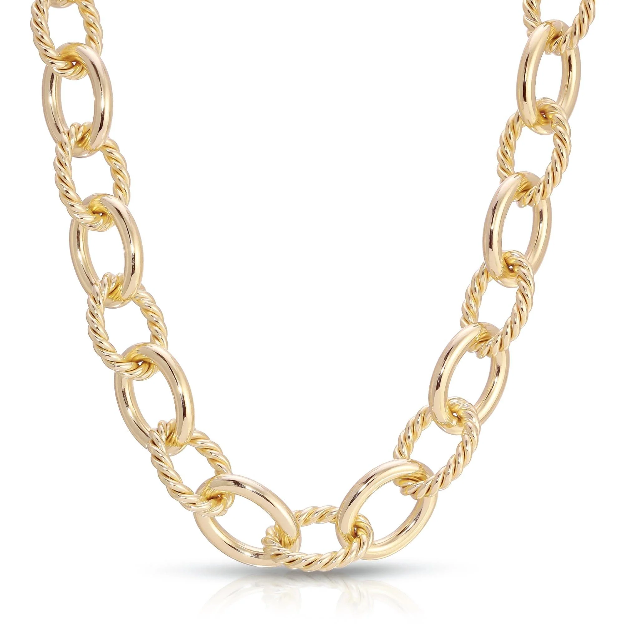 Xl Alternating Twisted Link Toggle Necklace by eklexic jewelry - Image 3