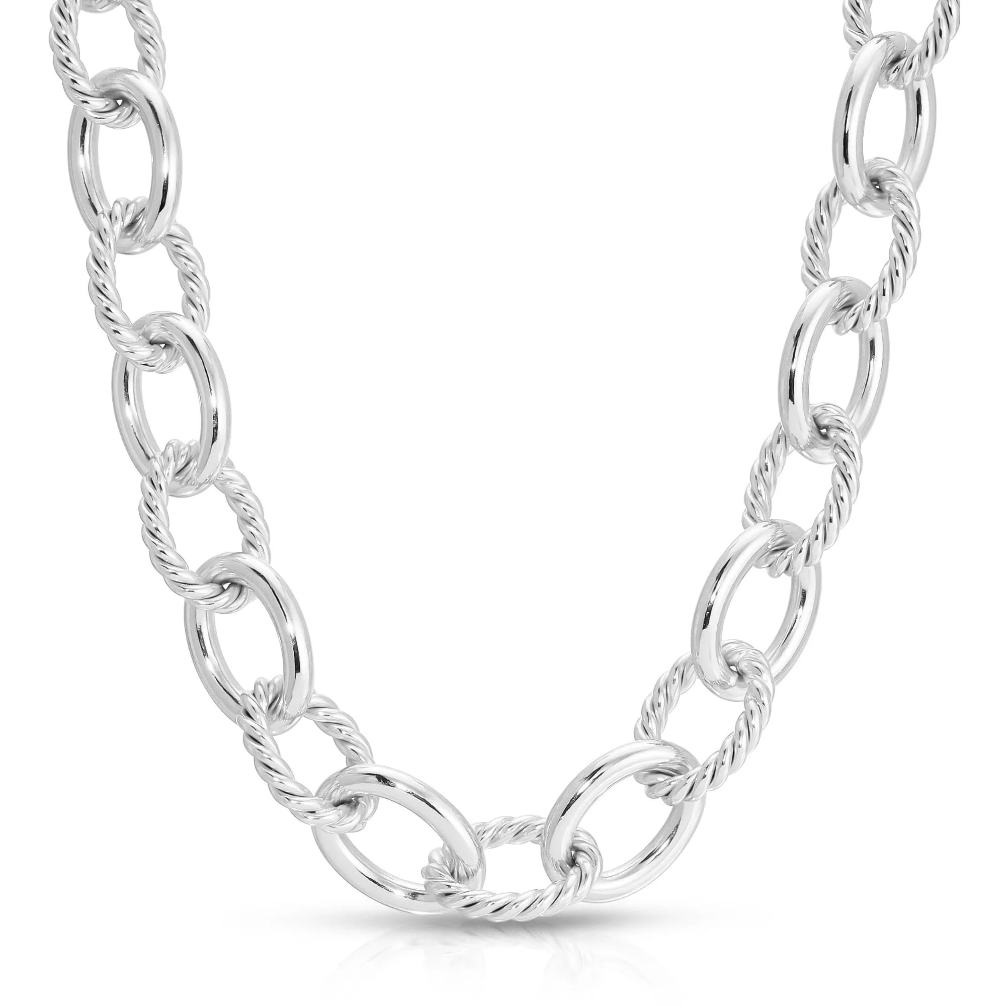Xl Alternating Twisted Link Toggle Necklace by eklexic jewelry - Image 6