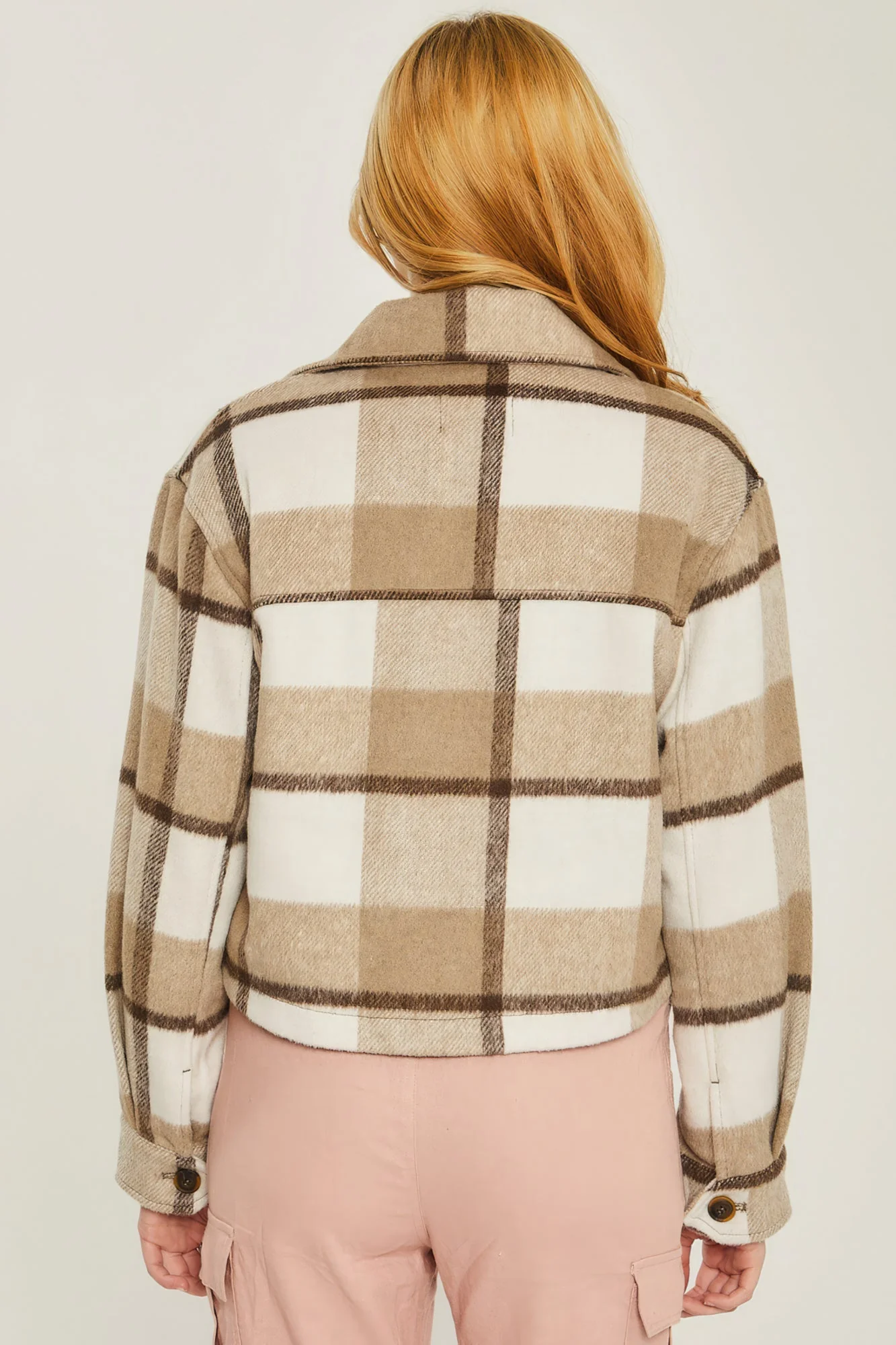Yarn Dyed Plaid Button Up Jacket - Image 6