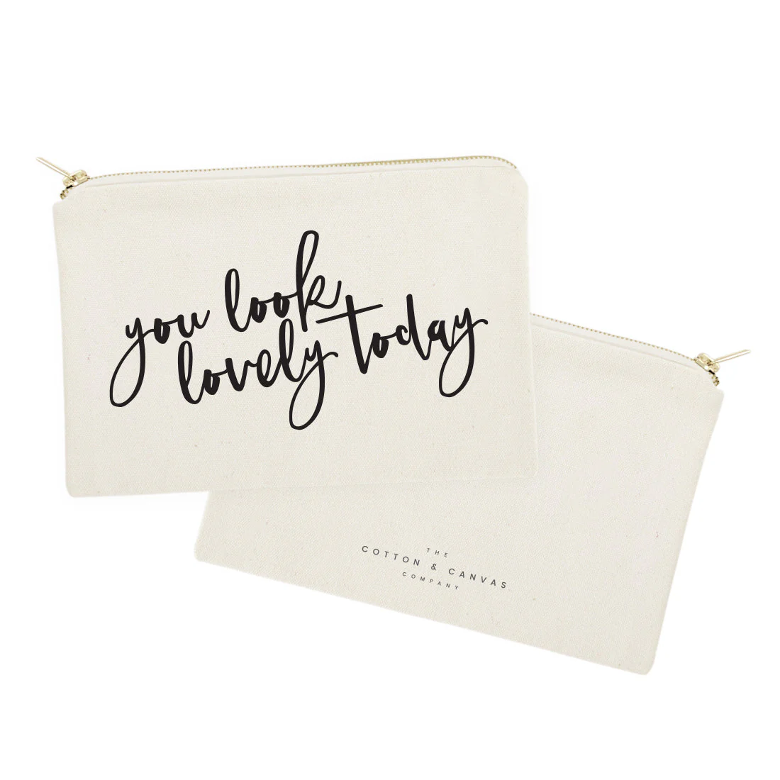 You Look Lovely Today Cotton Canvas Cosmetic Bag by The Cotton & Canvas Co. - Image 2