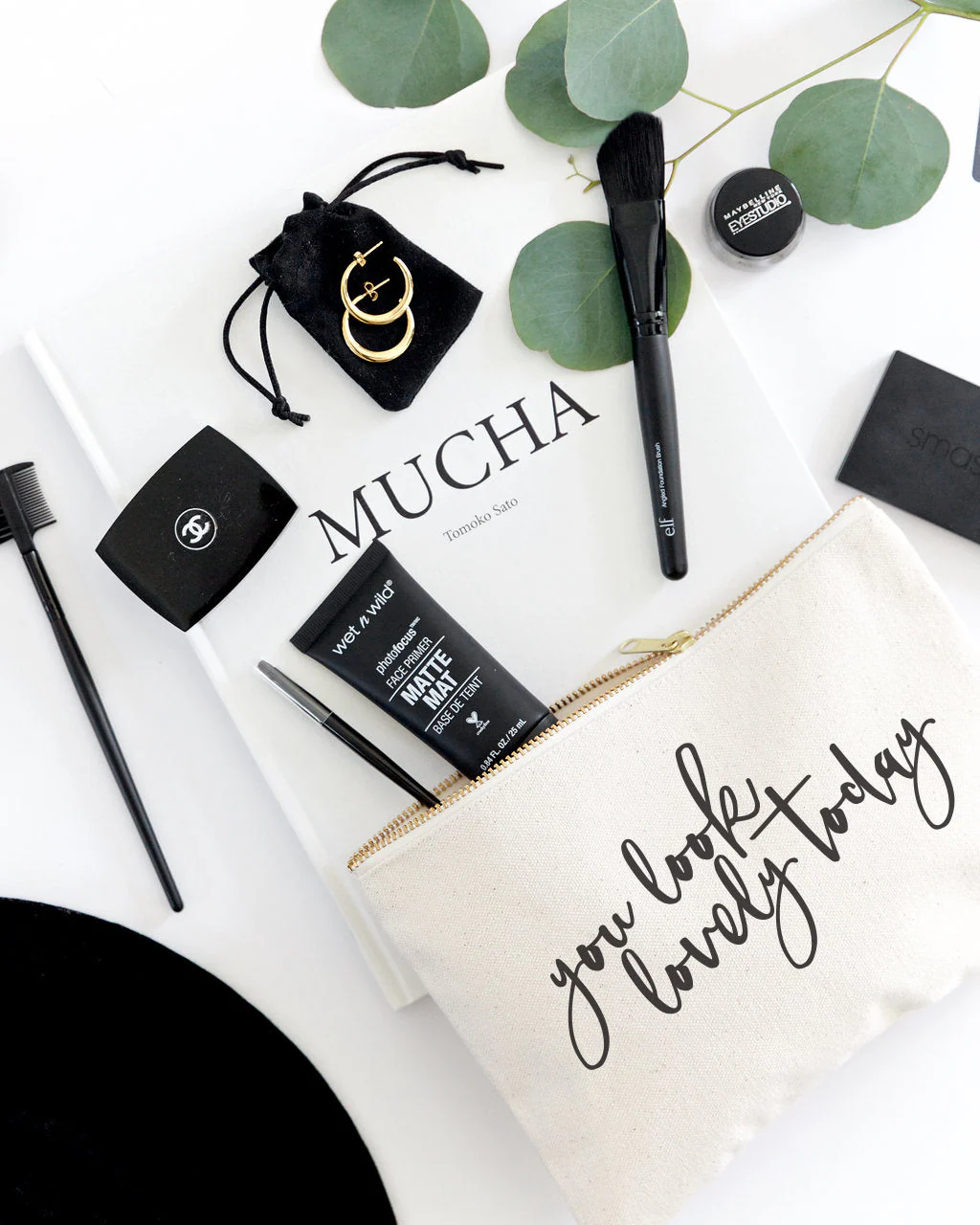 You Look Lovely Today Cotton Canvas Cosmetic Bag by The Cotton & Canvas Co. - Image 4