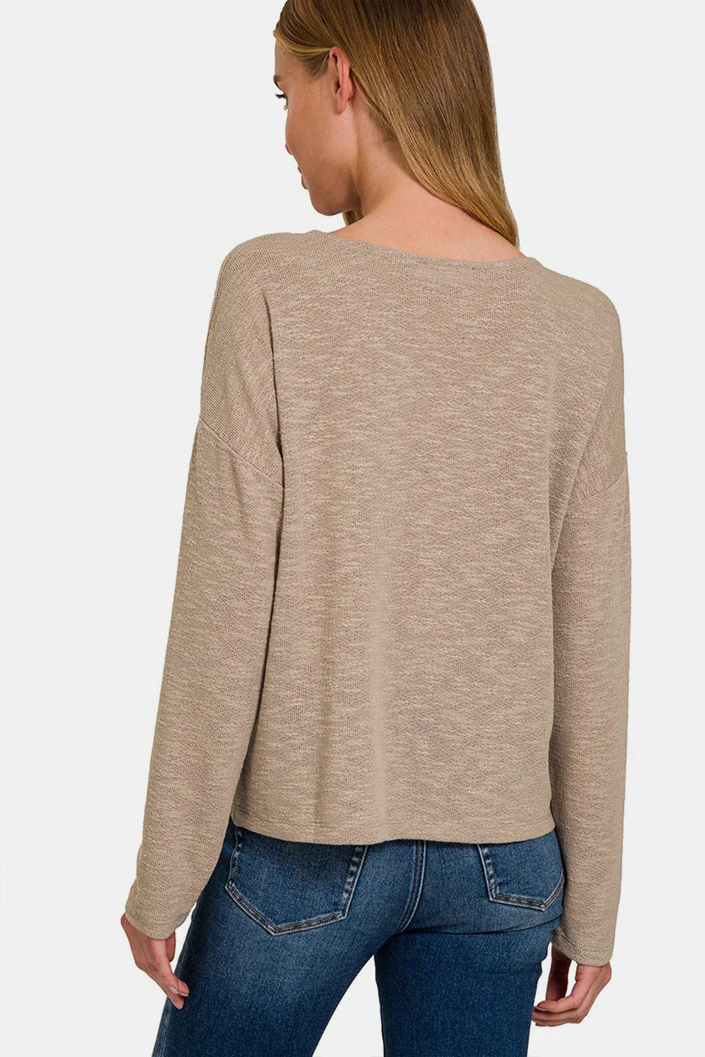 Zenana Dropped Shoulder Long Sleeve T-Shirt - Image 2