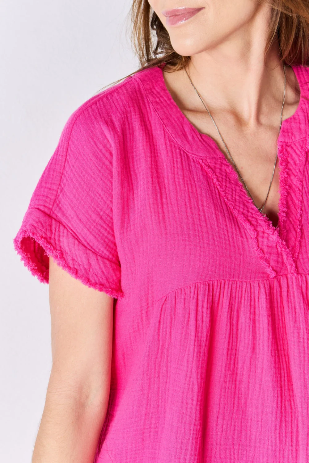 Zenana Full Size Raw Hem Short Sleeve Top - Image 5