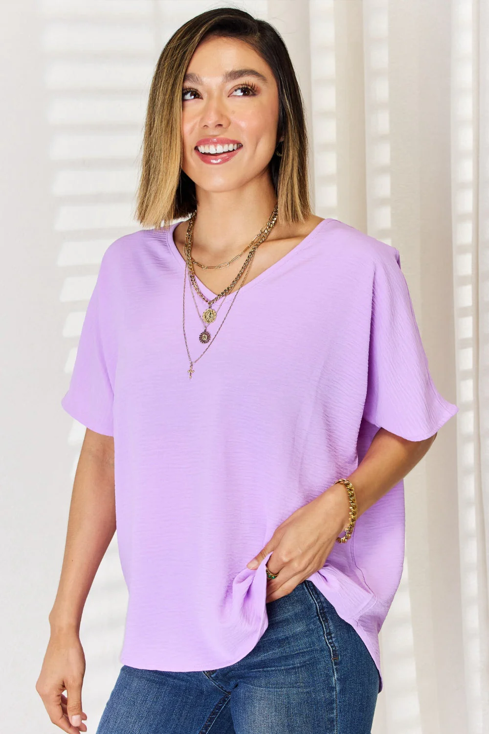 Zenana Texture Short Sleeve T-Shirt - Image 2