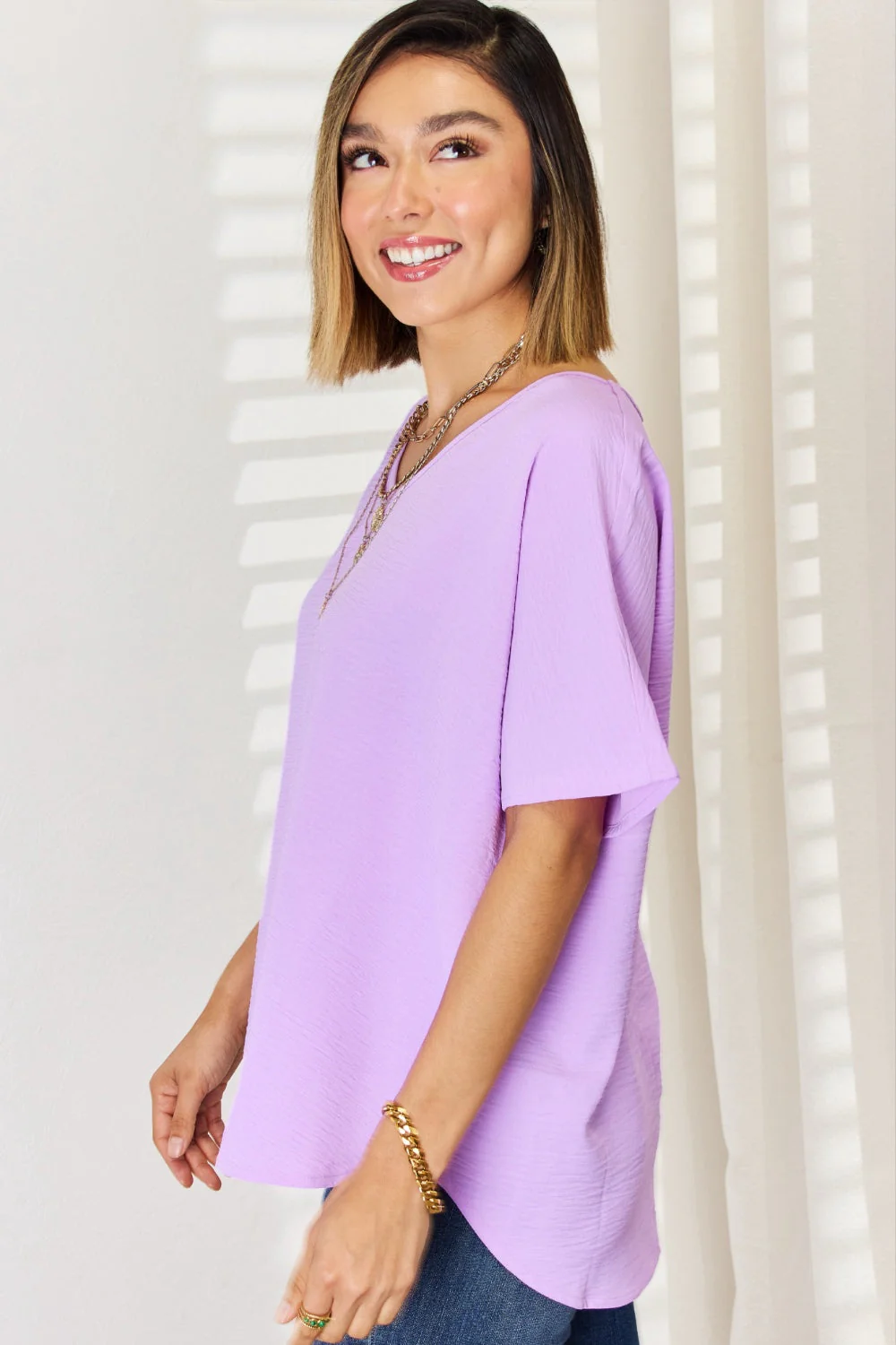 Zenana Texture Short Sleeve T-Shirt - Image 3