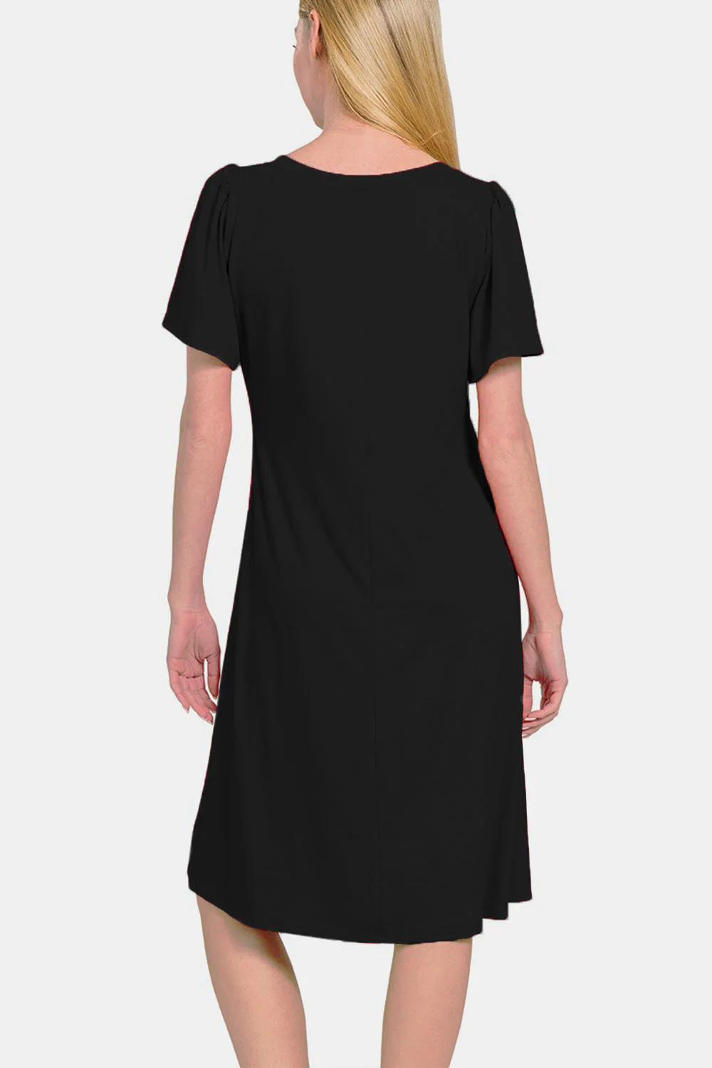 Zenana V-Neck Short Sleeve Dress - Image 2