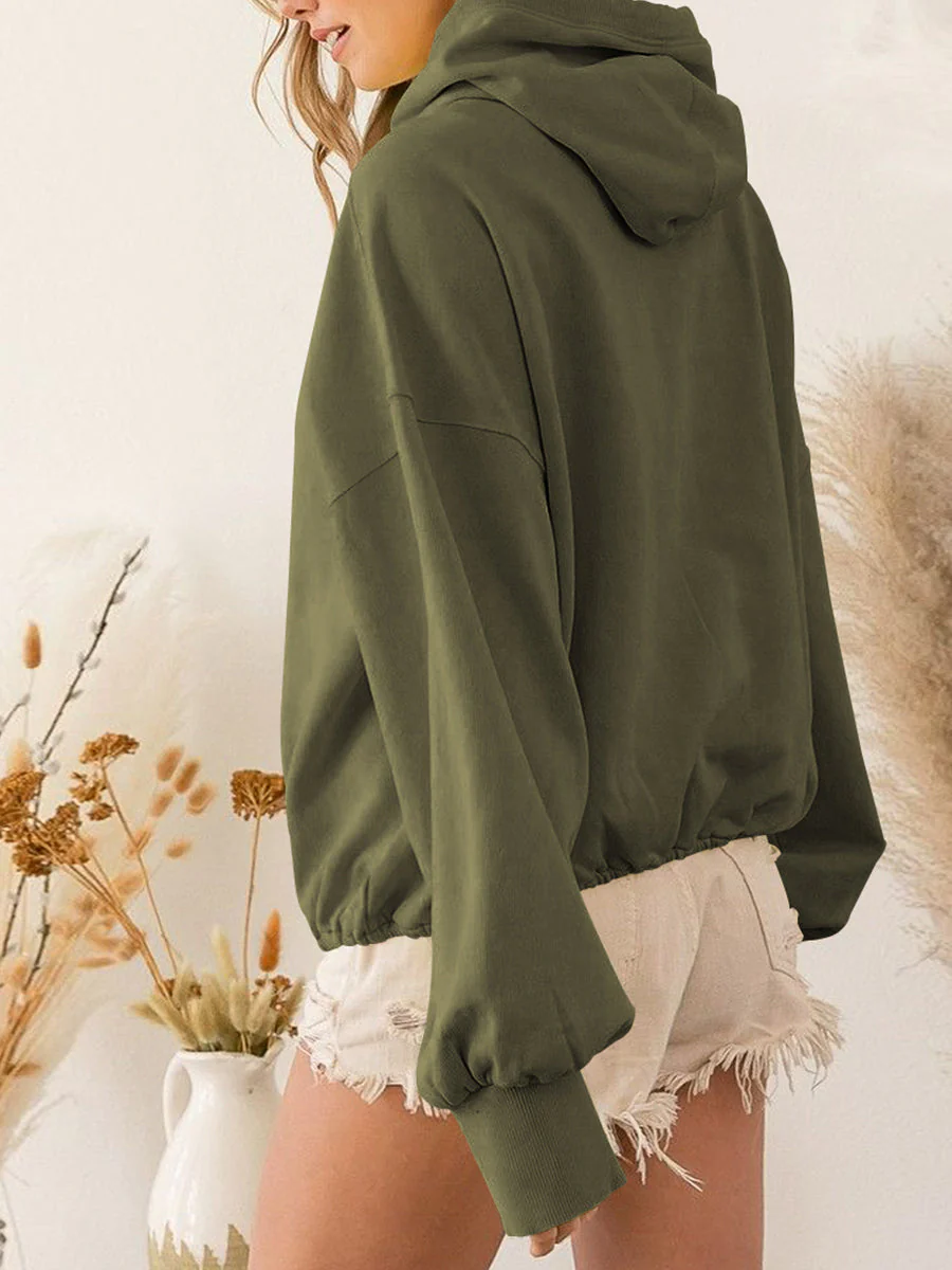 Zip-Up Dropped Shoulder Hoodie - Image 18