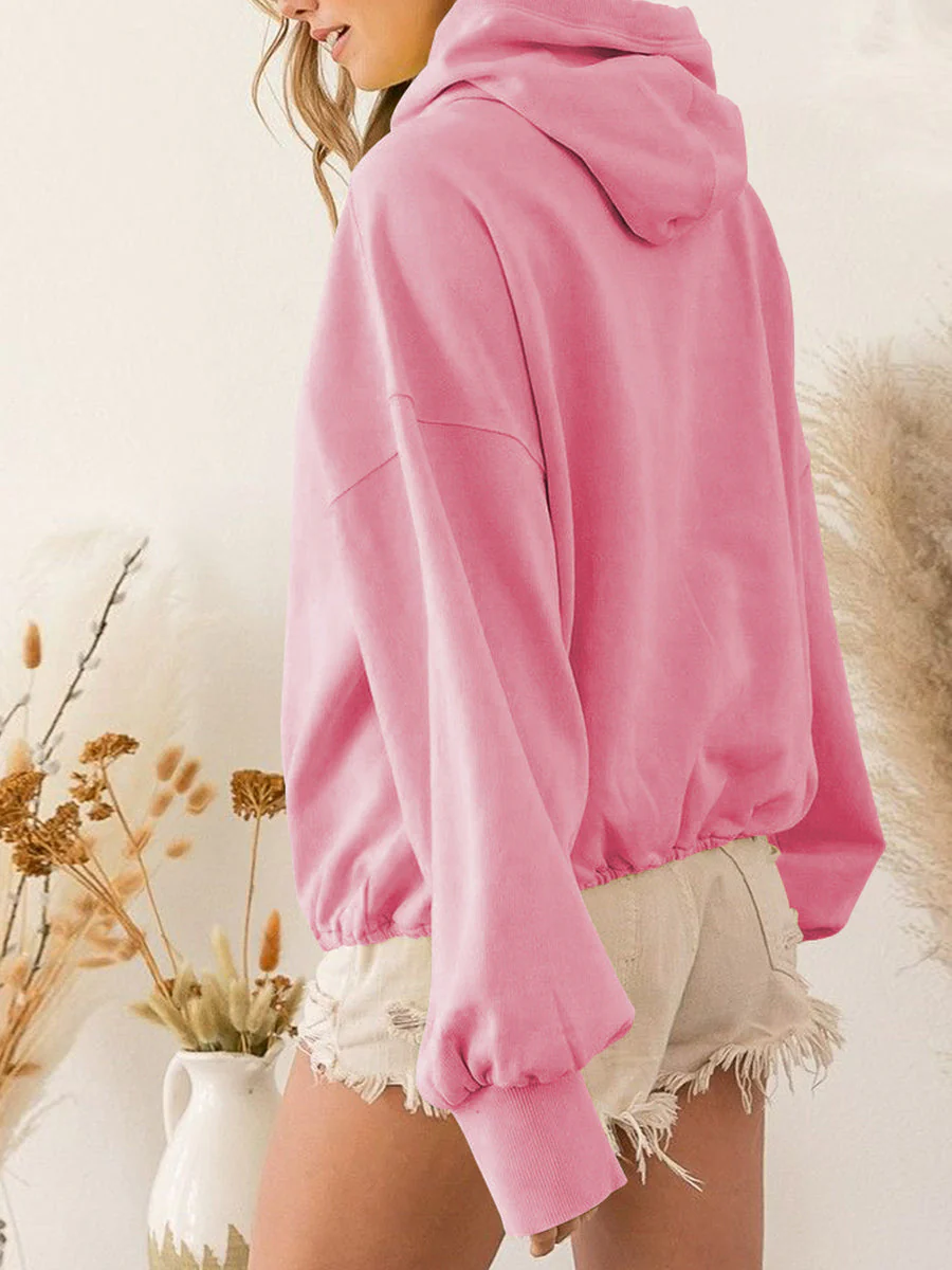 Zip-Up Dropped Shoulder Hoodie - Image 2