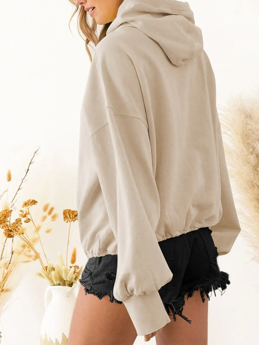 Zip-Up Dropped Shoulder Hoodie - Image 9