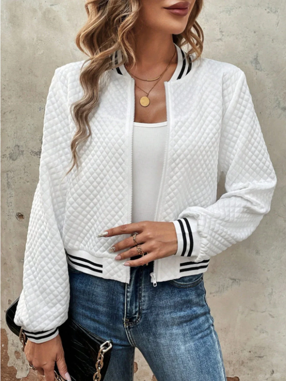 Zip Up Long Sleeve Jacket - Image 4