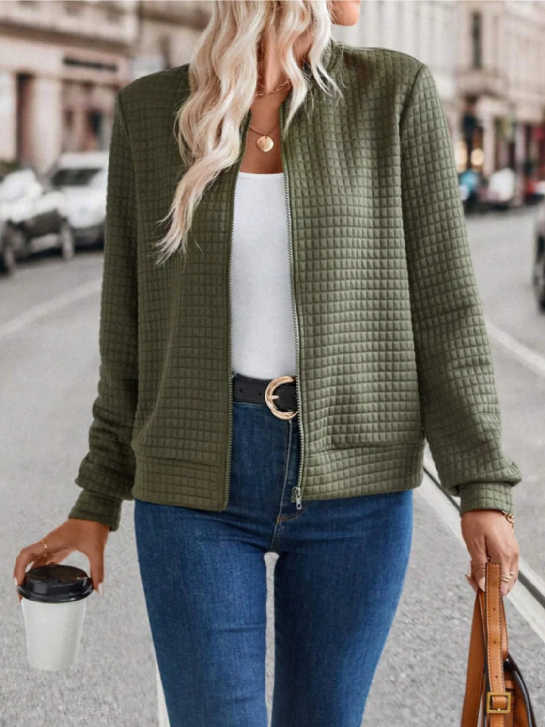 Zip Up Long Sleeve Jacket - Image 3