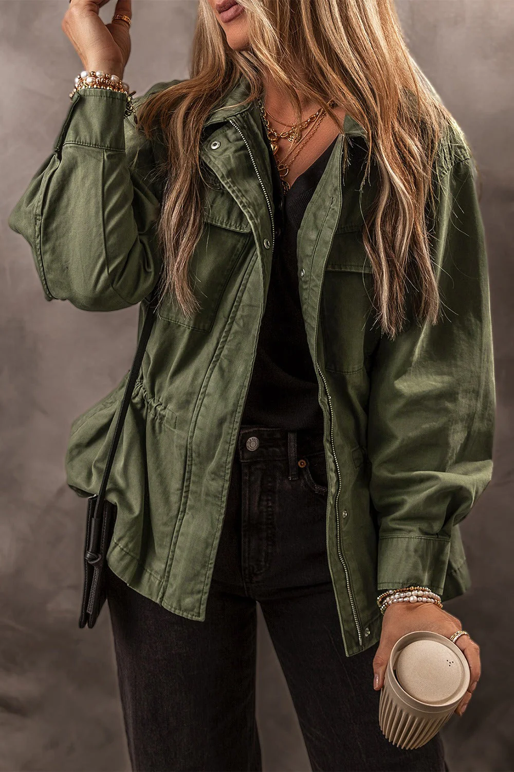 Zip Up Long Sleeve Jacket - Image 2
