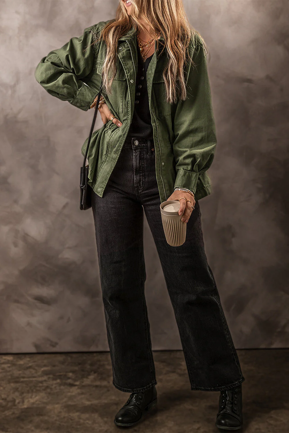 Zip Up Long Sleeve Jacket - Image 4