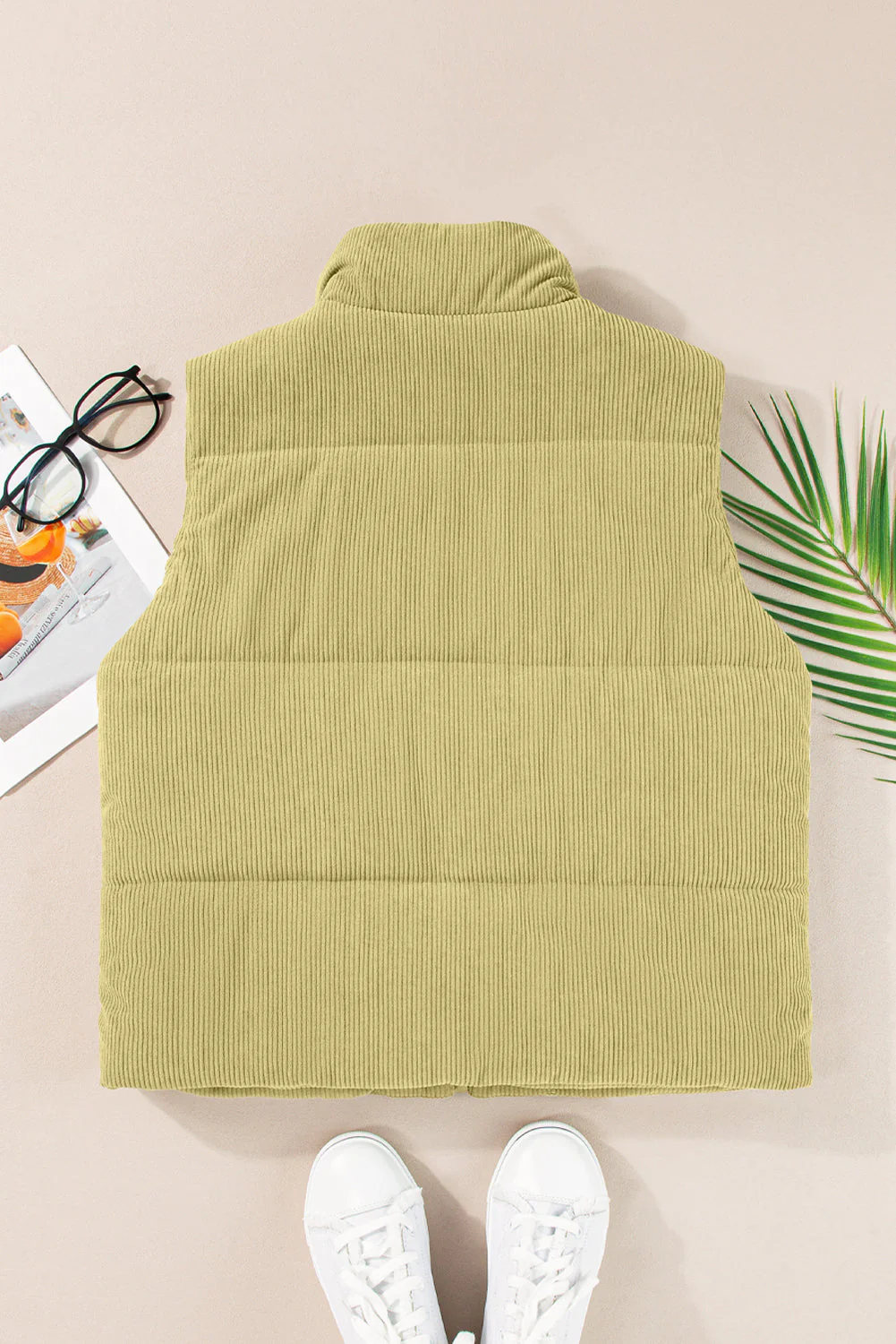 Zip Up Turtleneck Vest Coat - Image 8