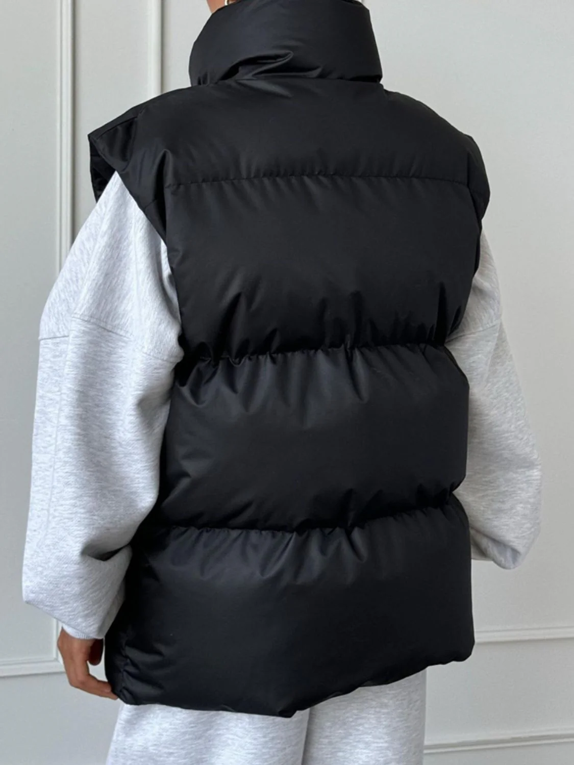 Zip Up Turtleneck Vest Coat - Image 7
