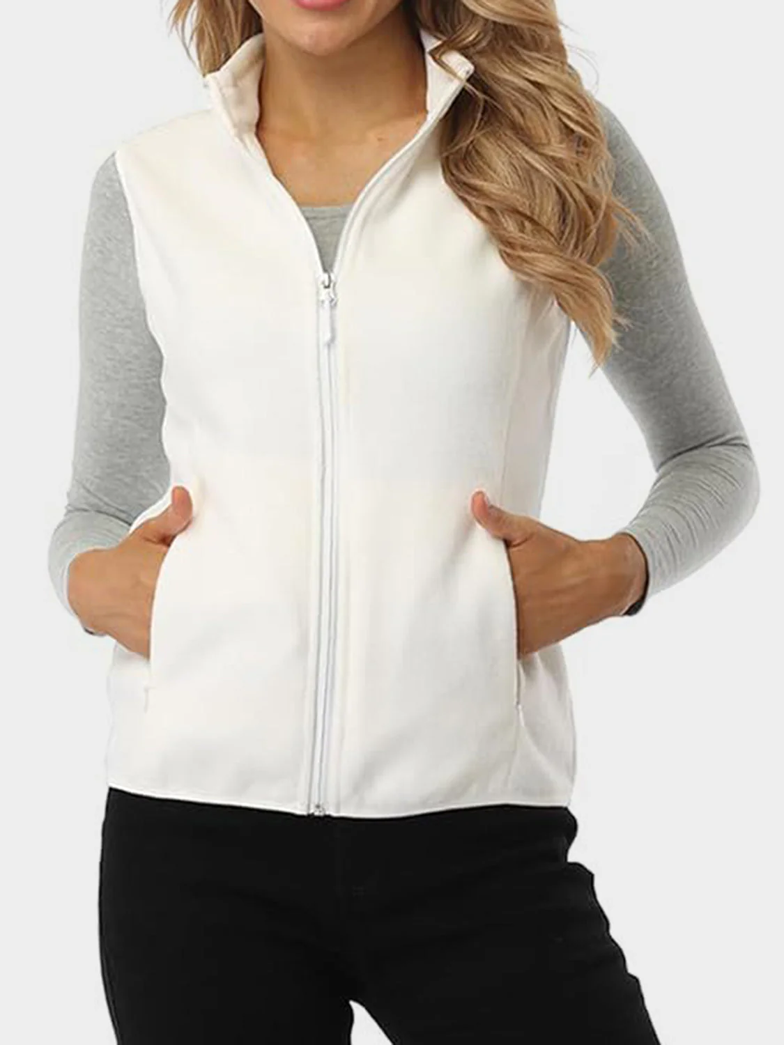 Zip Up Turtleneck Vest with Pockets - Image 4