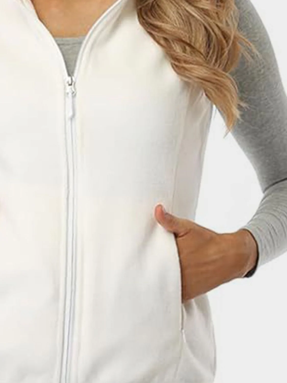 Zip Up Turtleneck Vest with Pockets - Image 6